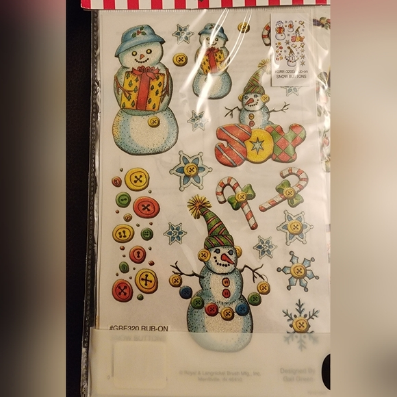 Lot 12 Sheets -Rub-On Christmas Transfers Santa Snowman Angel Stocking Alphabet - Picture 11 of 16